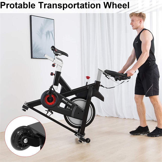 KOUZ LIVE Exercise Bikes Magnetic Resistance, Indoor Stationary Bikes for Home Workout, Quiet Belt Drive with LCD Monitor & Professional Seat & Ipad Mount, 330lb Capacity Cycling Bike   