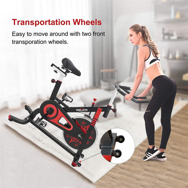 Exercise Bike Indoor Cycling Bike Stationary Bicycle with Resistance Workout Home Gym Cardio Fitness Machine Upright Bike
