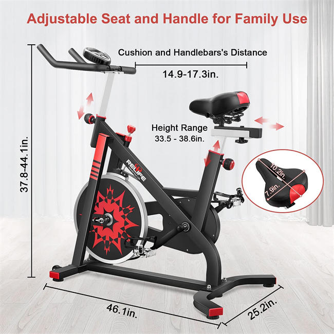 Exercise Bike Indoor Cycling Bike Stationary Bicycle with Resistance Workout Home Gym Cardio Fitness Machine Upright Bike