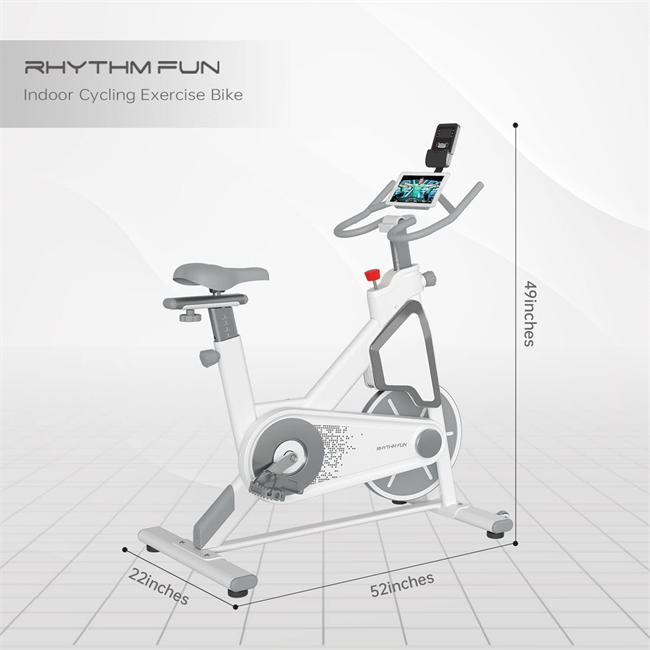 Exercise Bike Stationary Bike Indoor Cycling Bike with Comfortable Seat Cushion,Heavy Flywheel,Large Tablet Holder,LCD Monitor,Multi-grips Handlebar Magnetic Silent Belt Drive Cycle Bike for Home Workout
