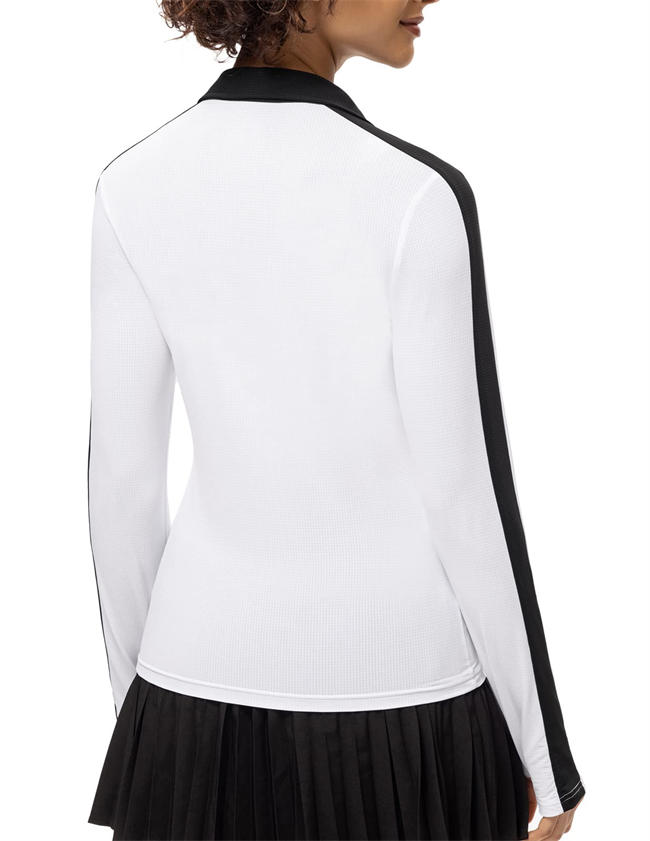 Women Long Sleeve Golf Polo Shirts Lightweight Moisture Wicking Shirts UPF 50+ Tennis Shirts with Buttons