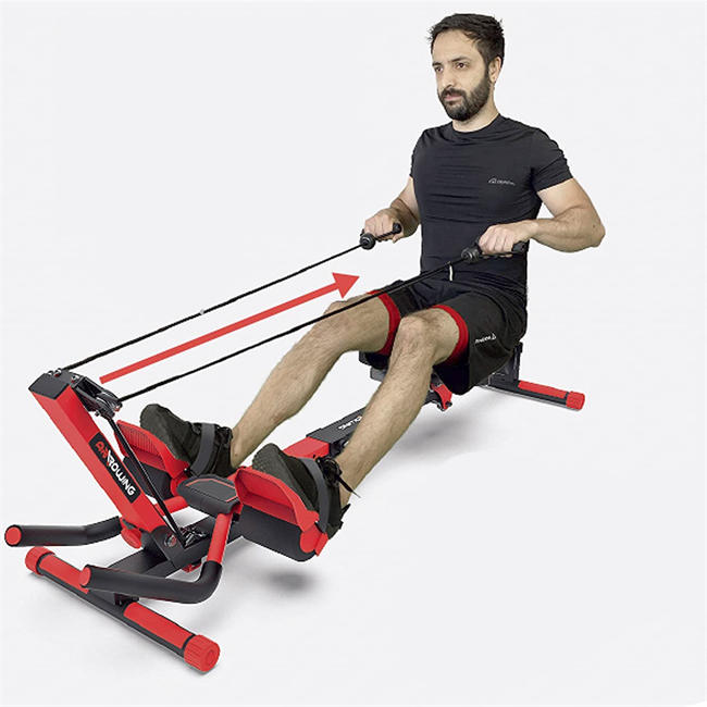 Foldable Rowing and Ab Machine with LCD Monitor for Full Body Workout, Burning Calories and Getting Healthier,Rowing&Abdominal Trainers AB Workout Machine Home Gym Fitness Equipment