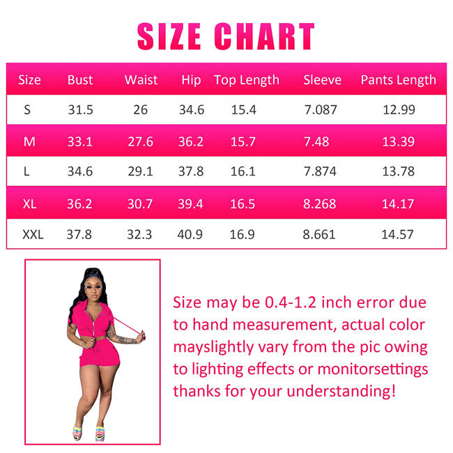 Womens 2 Piece Bodycon Outfits Summer Short Sleeves Zipper Tops & Short Pants Sets for Women Jacket Shorts Tracksuit
