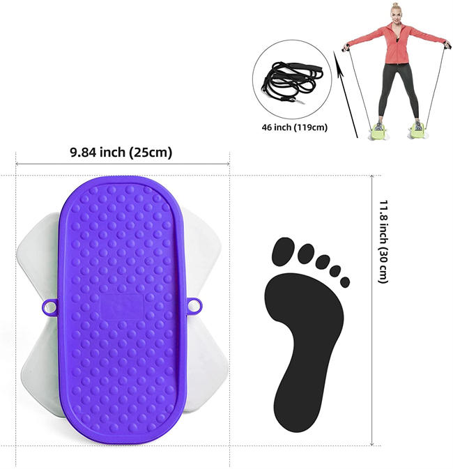 Twister Board, GoorangeSy Noise-Free Waist Twisting Disc Balance Board with Elastic Rope and Handles Waist Arm Leg Hips and Thighs Home Gym Workout