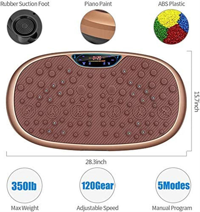 FitMax 3D XL Vibration Plate Exercise Machine - Whole Body Workout Vibration Fitness Platform w/Loop Bands - Home Training Equipment for Recovery, Wellness, Weight Loss (Jumbo Size) (Brown)