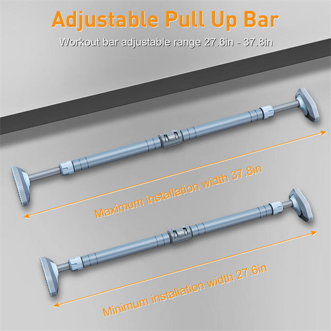 Doorway Pull Up Bar and Chin Up Bar, Upper Body Workout Bar No Screw Installation for Home Gym Exercise Fitness with Level Meter and Adjustable Width, up to 440lbs