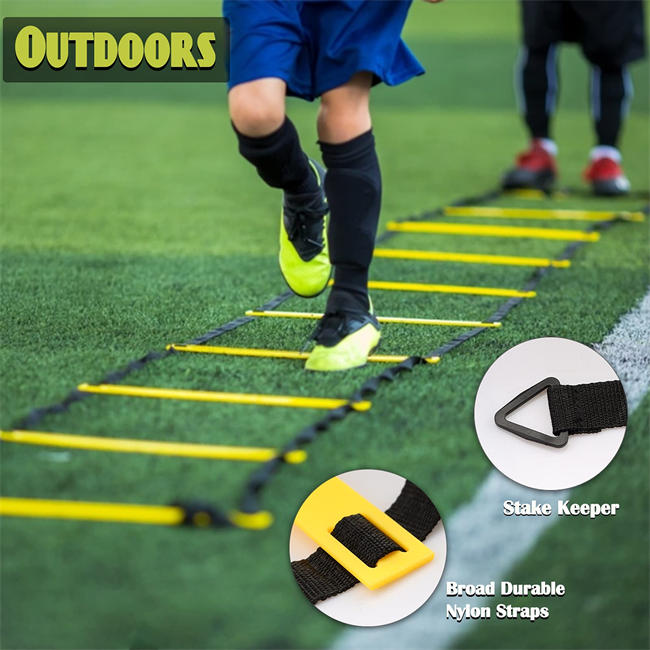 Speed Agility Training Equipment Includes 20ft Long Agility Ladder,Resistance Parachute, Perfect for Football Drill,Basketball,Baseball Training,Kids Exercise and Leisure Sports