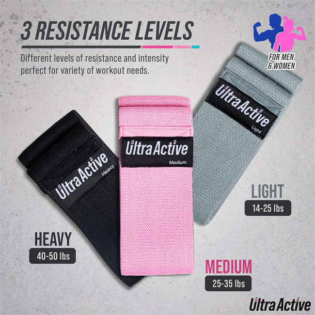 Resistance Bands Fabric for Legs and Butt, Booty Bands Non Slip Workout Bands, Exercise Bands, Home Exercise Bands, Hip Resistance Bands - Includes Mesh Bag and Cooling Towel