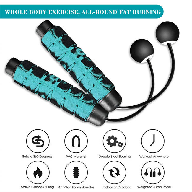 Weighted Cordless Jump Rope for Fitness[Suitable for Different Ages and Levels] Ropeless Jump Rope for Boxing MMA WOD Training, BOD Rope Beachbody MBF,High Speed Rope Skipping for Narrow Space