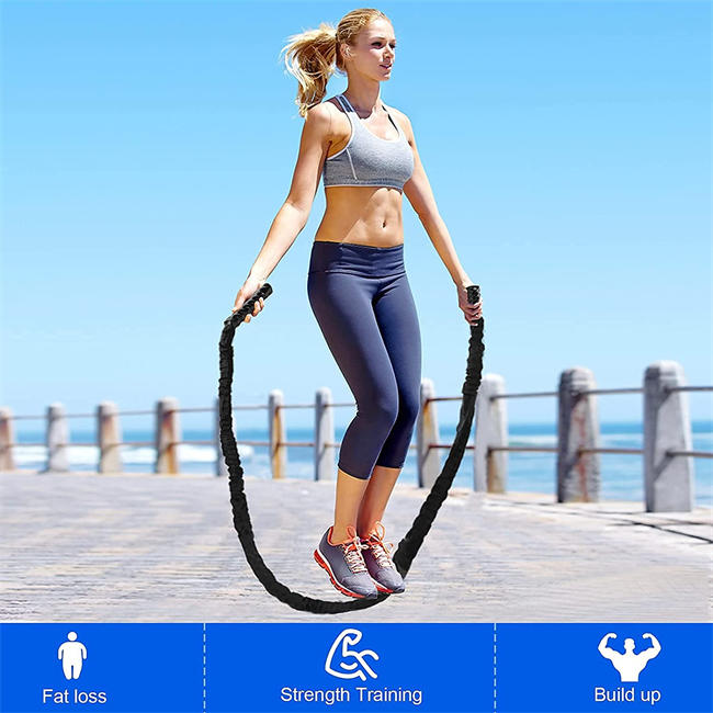 Weighted Jump Rope, 10FT Battle Rope Workout Equipment, Skipping Rope for Weight Loss and Strength, Total Body Skipping Rope for Men and Women