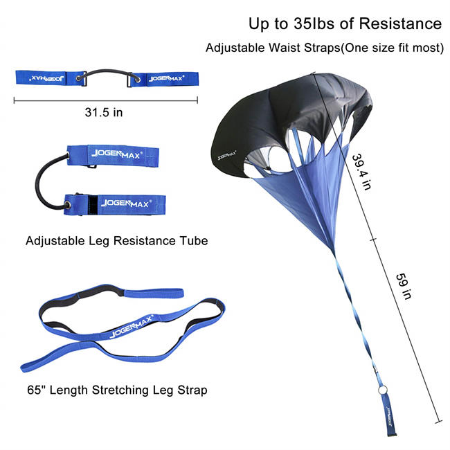 Speed & Agility Training Set - Includes Resistance Parachute, Agility Ladder, 4 Adjustable Hurdles, 12 Disc Cones, Leg Resistance Tube and Stretching