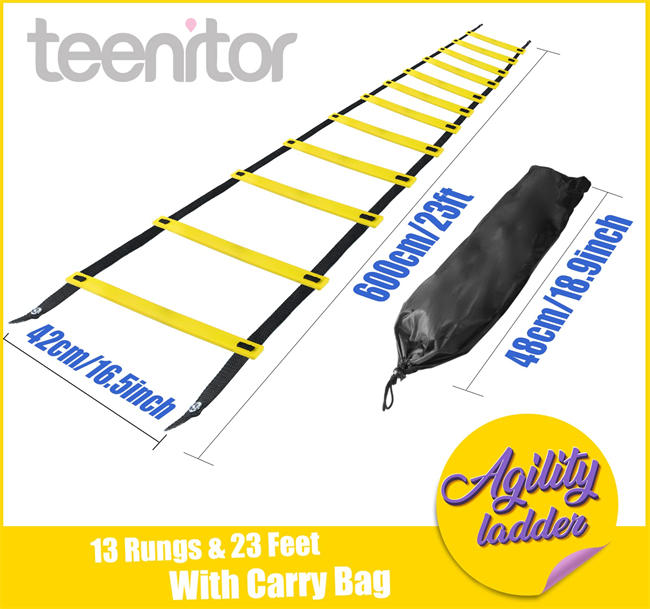 13 Rung Agility Ladder Speed Ladder Training Ladder for Soccer, Speed, Football Fitness Feet Training Carry Bag Agility Training Equipment