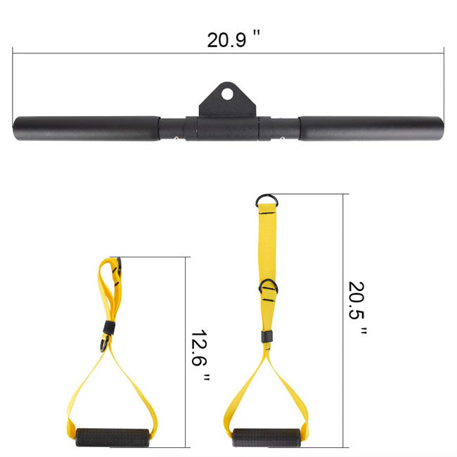 Cable Machine Attachments Rowing Handle Detachable | Multiple Options: Rotating Straight Bar, Tricep Rope, Exercise Handles Fathers Day