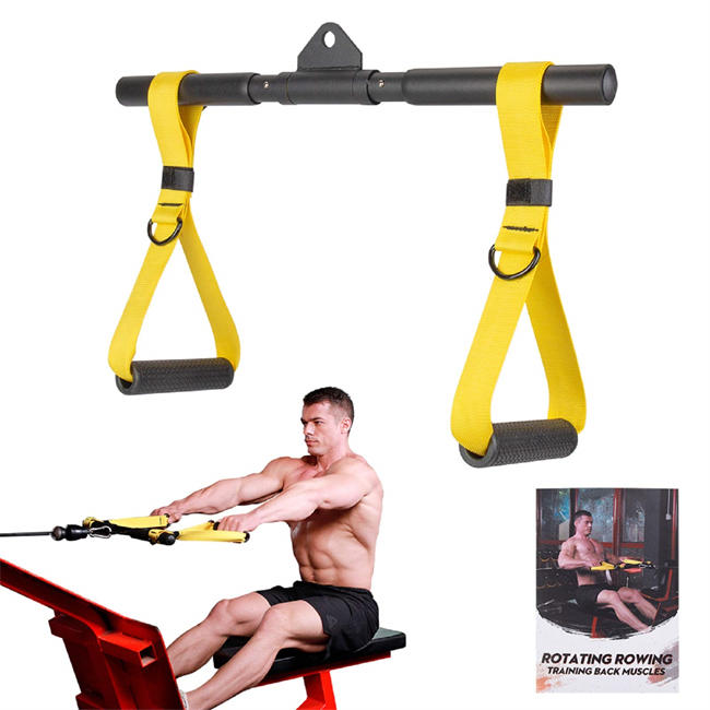 Cable Machine Attachments Rowing Handle Detachable | Multiple Options: Rotating Straight Bar, Tricep Rope, Exercise Handles Fathers Day