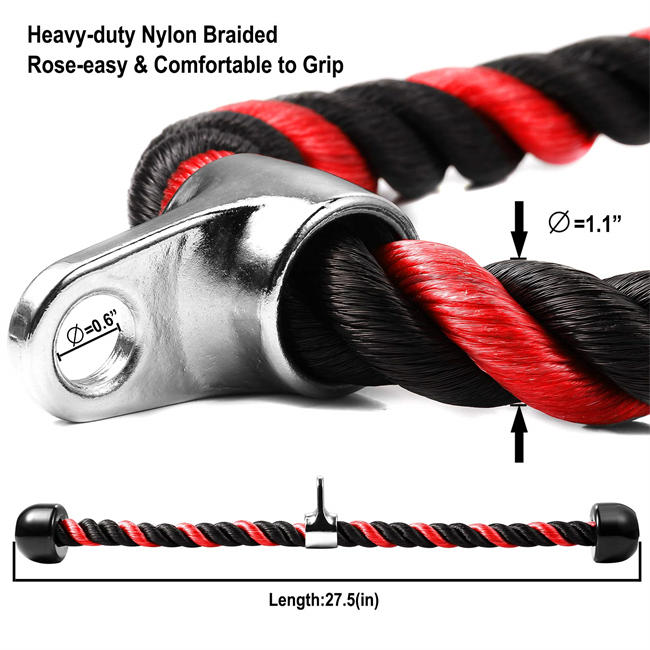 Deluxe Tricep Rope Pull Down Cable, 27