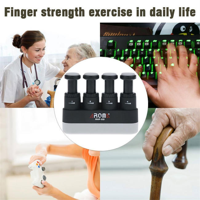 Finger Strengthener,4 Tension Adjustable Hand Grip Exerciser Ergonomic Silicone Trainer for Guitar,Piano,Trigger Finger Training, Arthritis Therapy and Grip, Rock climbing