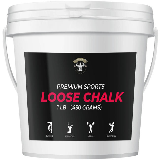 Gym Chalk Bucket - Includes Chalk Powder and A Chalk Ball - Multi-Purpose Hand Chalk for Rock Climbing Chalk, Gym Chalk, Weight Lifting Chalk and More