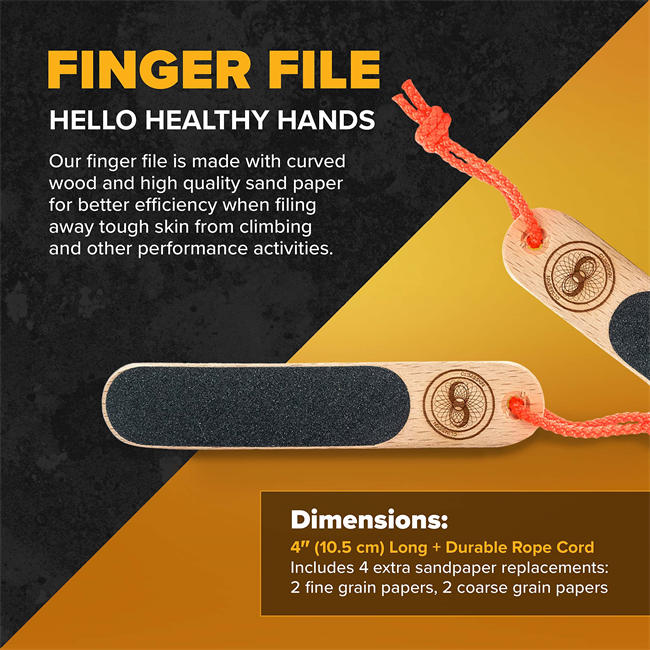 Double Sided Hand & Finger File - Pocket Sized for Travel - for Flappers, Rips, Cracks - Strong Smooth Hands - Great for Gym, Rock Climbers