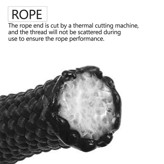 Polypropylene Braided Nylon Rope 12mm Solid Nylon Rope Lightweight Strong Versatile Rope for Camping, Survival, DIY, Knot Tying Black (10m,32ft)