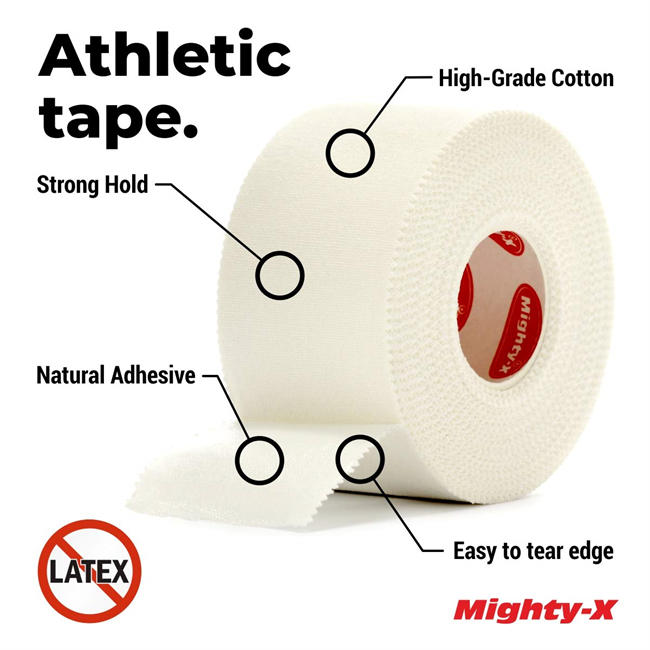 White Athletic Tape + PreWrap - 4 Pack - Easy to Tear with No Sticky Residue - Used as: Ankle Tape, Climbing Tape, Boxing Tape - Sports Tape Athletic - 1.5in x 45ft