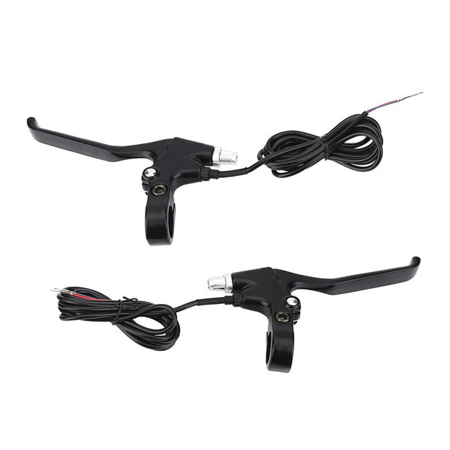 Bike Brakes Lever, Durable 2 Wires Left & Right E-Bike Bicycle Electric Brake Lever Replacement Parts (1 Pair)