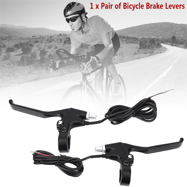 Bike Brakes Lever, Durable 2 Wires Left & Right E-Bike Bicycle Electric Brake Lever Replacement Parts (1 Pair)
