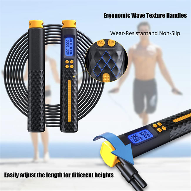 Jump Rope, multifun Speed Skipping Rope with Calorie Counter and Alarm Reminder, Weighted Jump Rope for Fitness, Adjustable Tangle-Free Skipping Rope, 2 in 1 Cordless Jumping Rope for Fitness, Crossfit, Exercise, Workout Women, Men, Kids