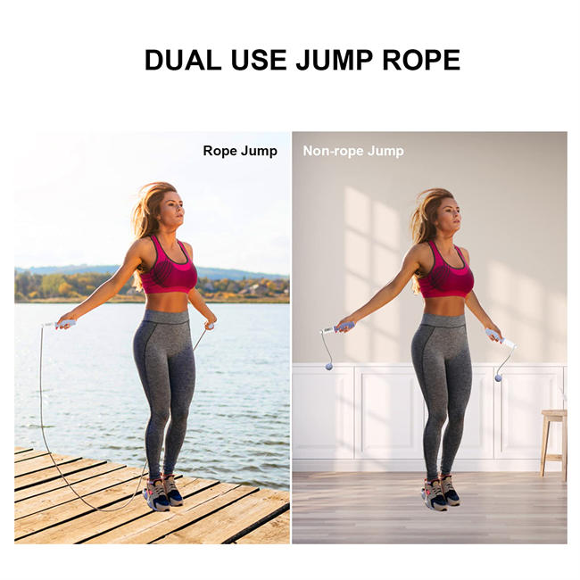 Jump Rope with Calorie Counter - 9.9ft Digital Weighted Skipping Ropes for Women Men Adult Adjustable Cordless Counting Jumping Rope for Fitness Exercise Workout