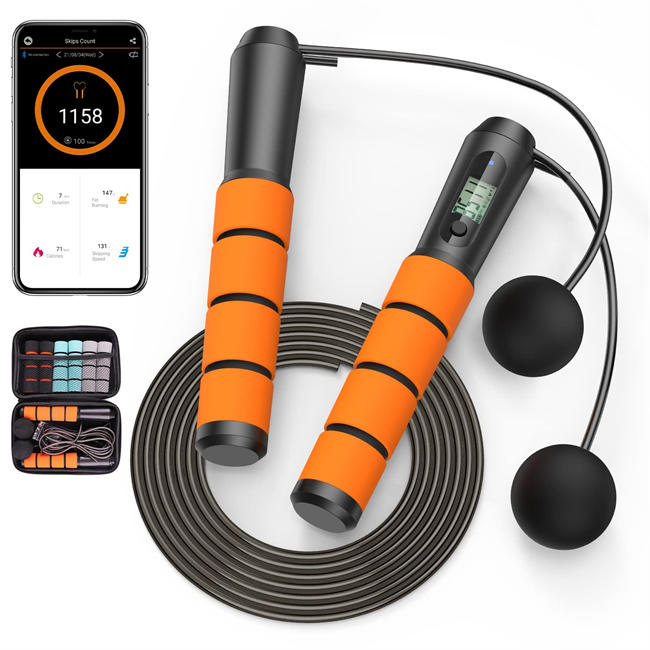 Smart Jump Rope for Fitness with APP Date Analysis, Cordless Outdoor & Adjustable Length Indoor Skipping Rope, Calorie Counter, Workout Jumping Rope Counter for Home Gym, Training for Men, Women, Kids
