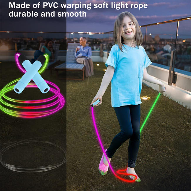 2 Pcs Led Jump Ropes Rainbow Light Up Corded and Cordless Jump Rope for Kids Women Men Fitness