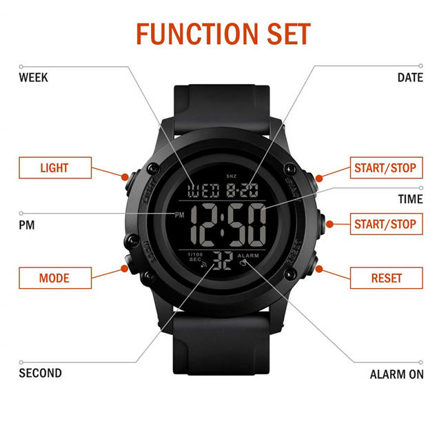 Mens Digital Sports Watch Large Face Waterproof Wrist Watches for Men with Stopwatch Alarm LED Back Light