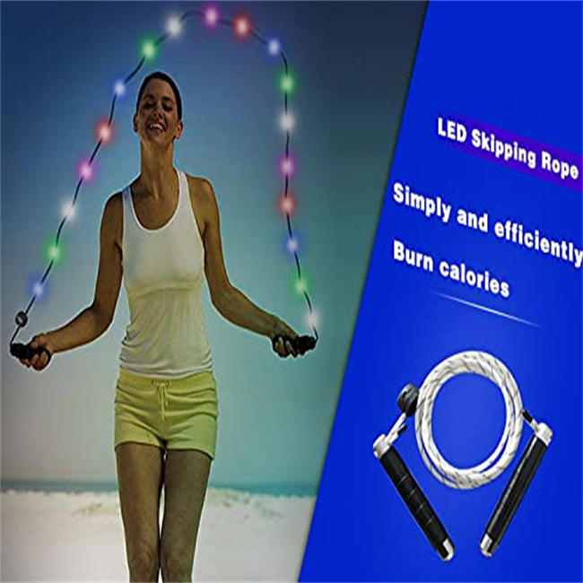 LED Jump Rope USB RECHARGEABLE for ADULTS and KIDS - Adjustable Size