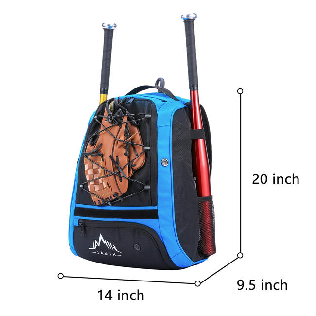 Baseball Bag - Bat Backpack for Baseball, T-Ball & Softball Equipment & Gear for Youth and Adults | Holds Bat, Helmet, Gloves and Cleats | Shoes Compartment & Fence Hook