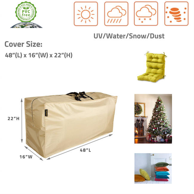 Hentex Outdoor Patio Cushion Storage Bag Waterproof Smell Free Durable heavy-duty Fabric 48