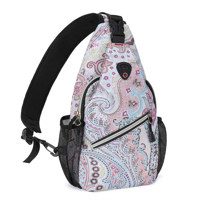 Mini Sling Backpack,Small Hiking Daypack Pattern Travel Outdoor Sports Bag, National Style