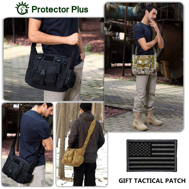 Tactical Messenger Bag Men Military  Sling Shoulder Pack (Patch Included)
