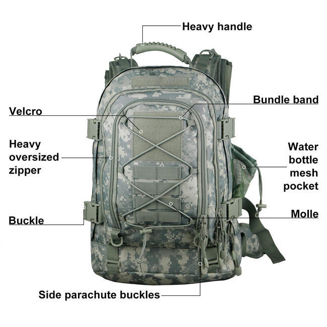 Men Backpacks Large Capacity Military Tactical Hiking Expandable 39L-60L Backpack