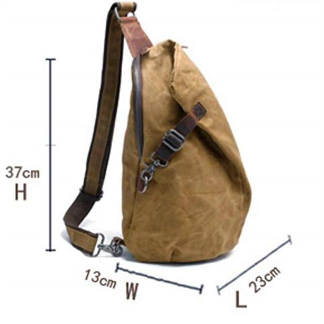 Men Sling Backpack Waxed Canvas Crossbody Bag Casual Daypacks