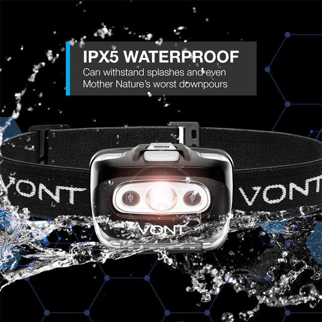 Headlamp [Batteries Included, 2 Pack] IPX5 Waterproof, with Red Light, 7 Modes, Head Lamp, for Running, Camping, Hiking, Fishing, Jogging, Headlight Headlamps for Adults & Kids