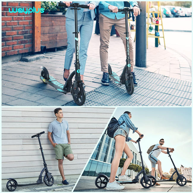 Kick Scooter for Teens & Adults. Max Load 240 LBS. Foldable, Lightweight, 9 Big Wheels, 4 Adjustable Level. Bearing ABEC9
