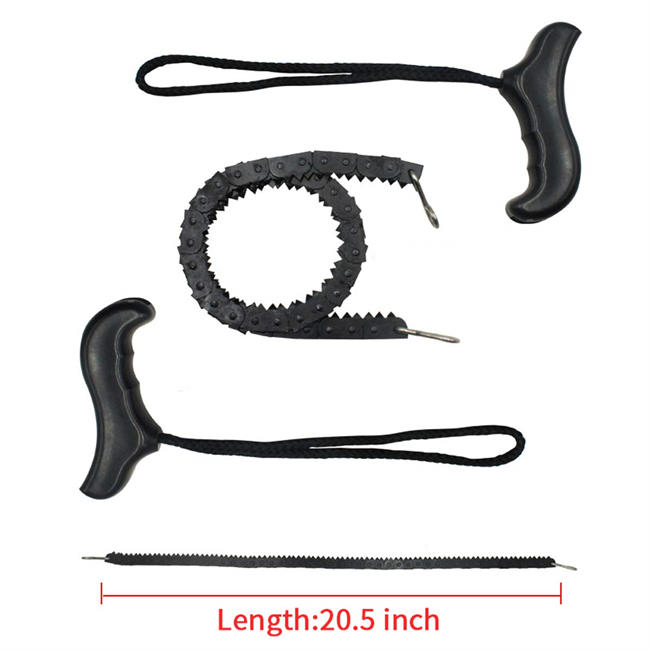 Pocket Chainsaw 2 Pack Stainless Steel Emergency saw 20.5'inch Mini Cable Survival Gear Pole Saw Camping Gear Chain Saw Kit Outdoor Tools for Hunting Jungle Self Defense