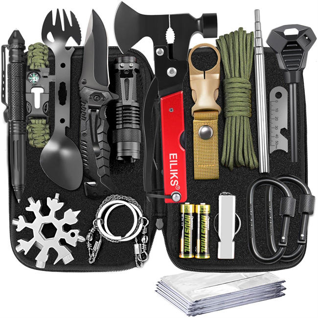Survival Kits, Survival Gear and Equipment 20 in 1, Gifts for Men Dad Husband Women Him Valentines Day, Christmas Stocking Stuffers, Camping Hiking Hunting Birthday Ideas for Boy, Camping Accessories