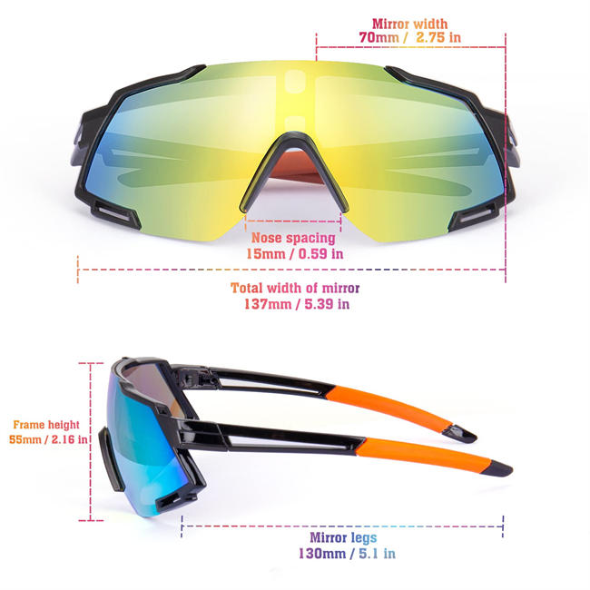 Cycling Glasses, Polarized Sports Sunglasses for Men Women, Fashion Baseball Ski Driving Hiking Golf Bicycle Sunglasses