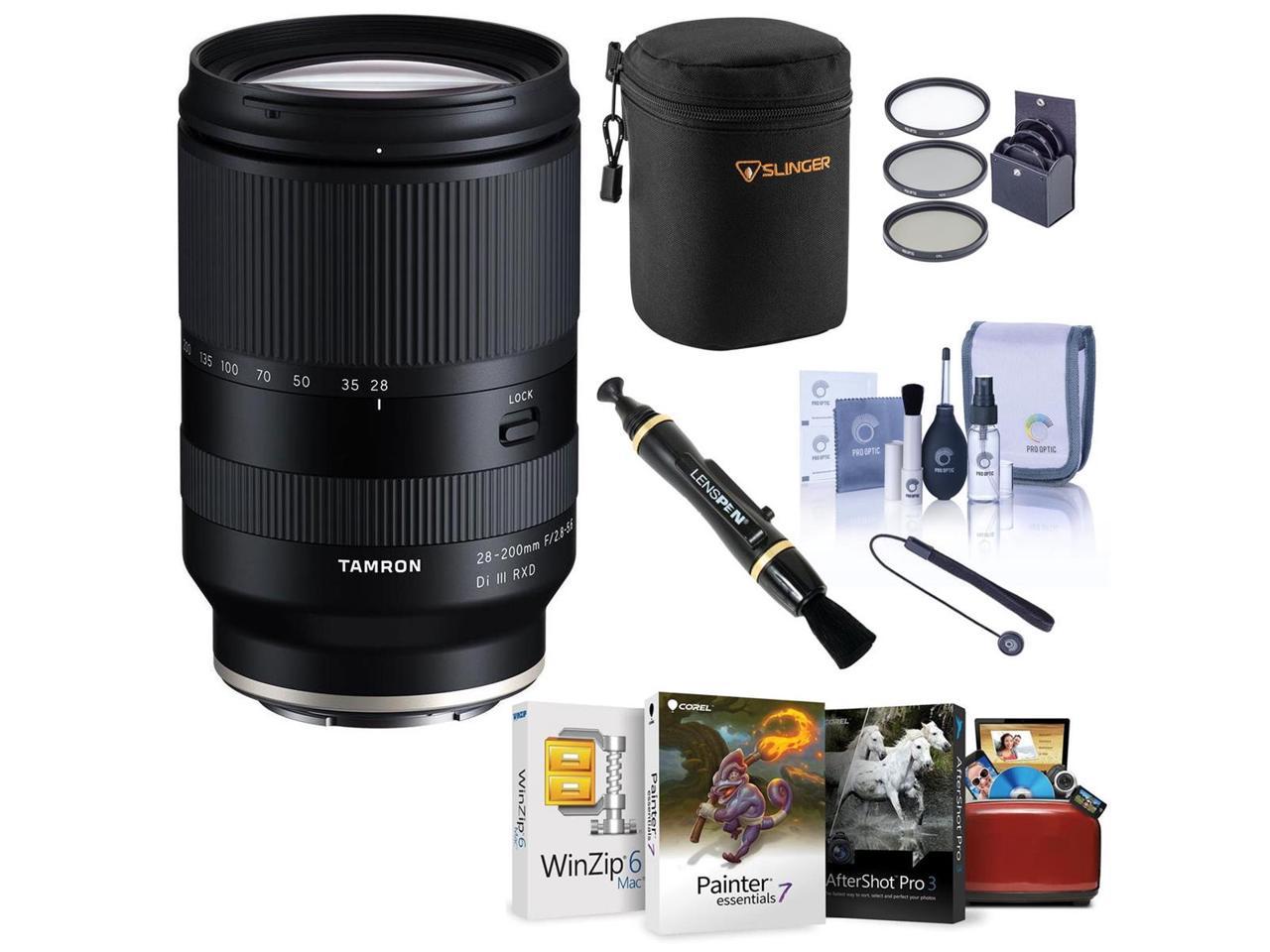 Tamron 28-200mm f/2.8-5.6 Di III RXD Lens for Sony E with Mac Software & Acc.