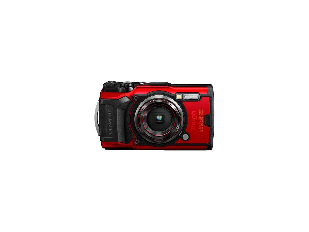 Olympus Tough TG-6 Digital Camera Essentials Bundle (Red)