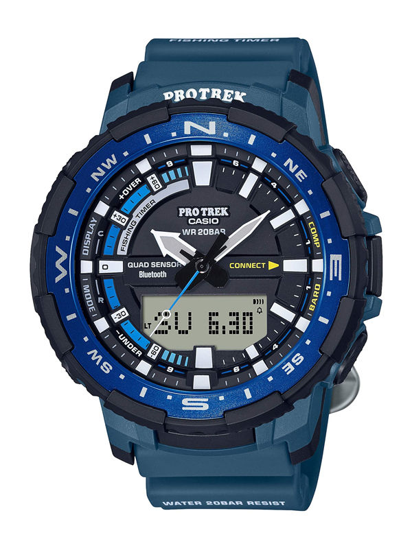 Casio Men Pro Trek Bluetooth® Connected Angler Line Sports Watch with Resin Strap